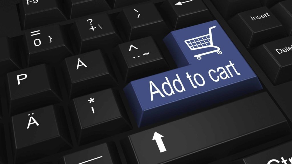 Add to cart button on the computer's keyboard